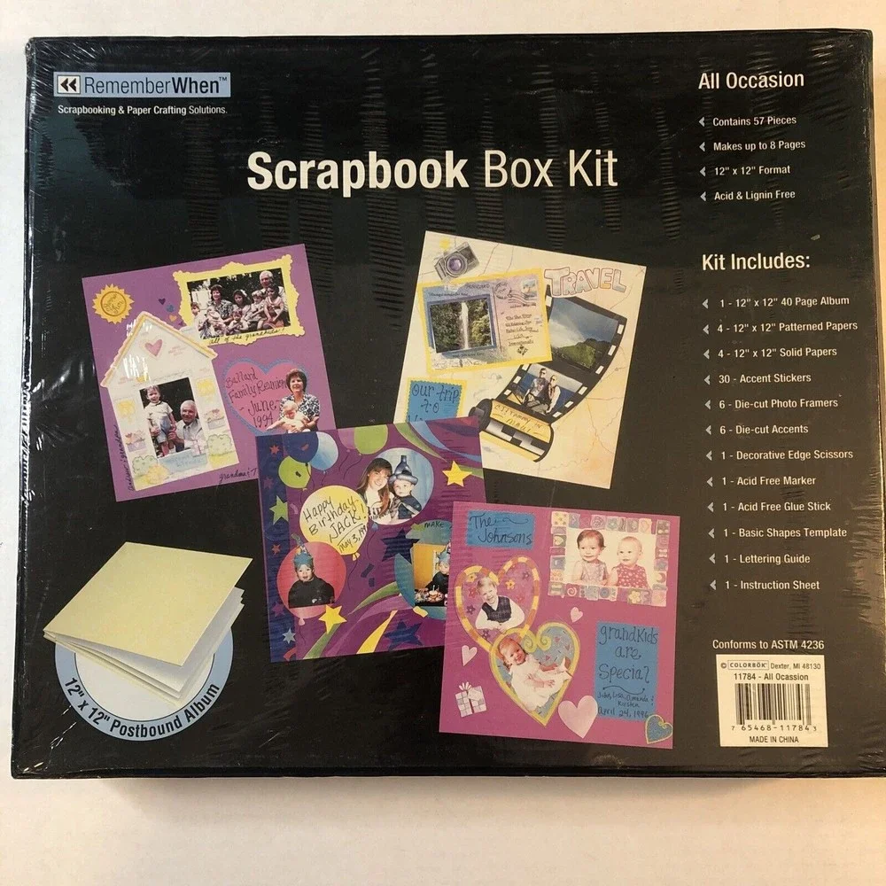 Remember‎ When Scrapbook Box Kit All Occasion 57 Pieces 12x12 Format